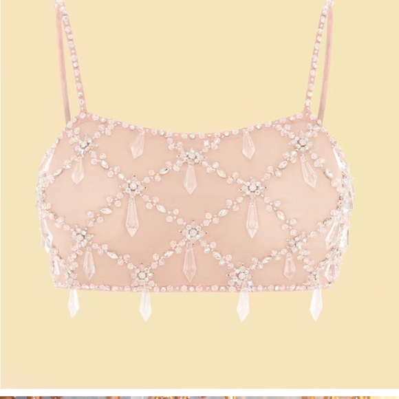 OCEANUS Caliope Crystal Beaded Crop Top - Picture 3 of 7